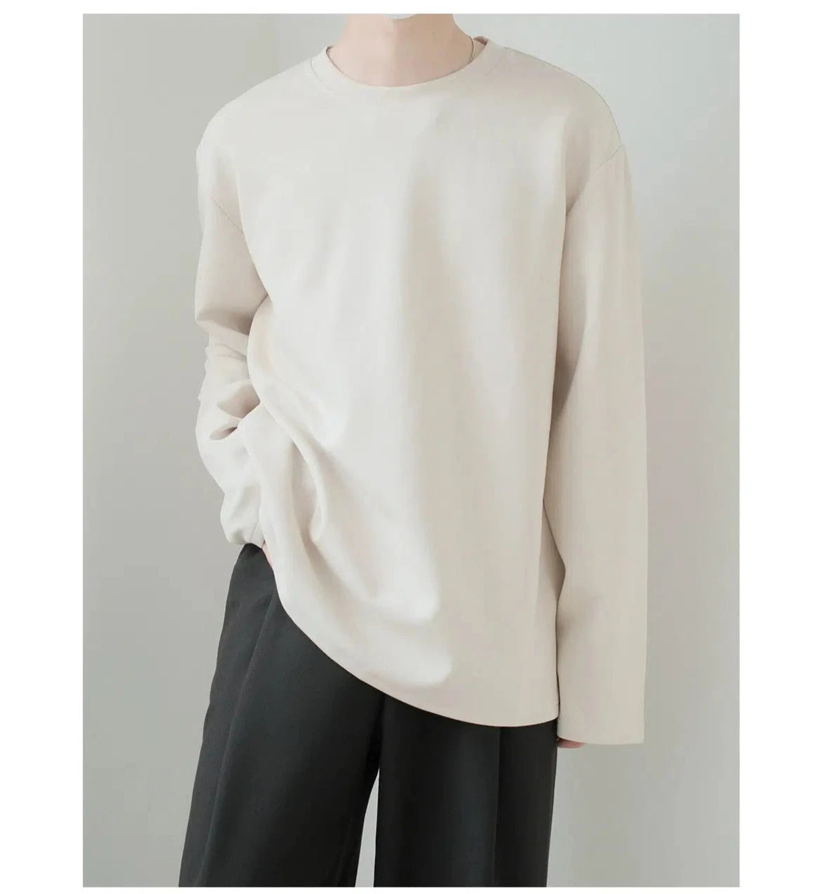 Crew Neck Long-sleeved T-shirt
