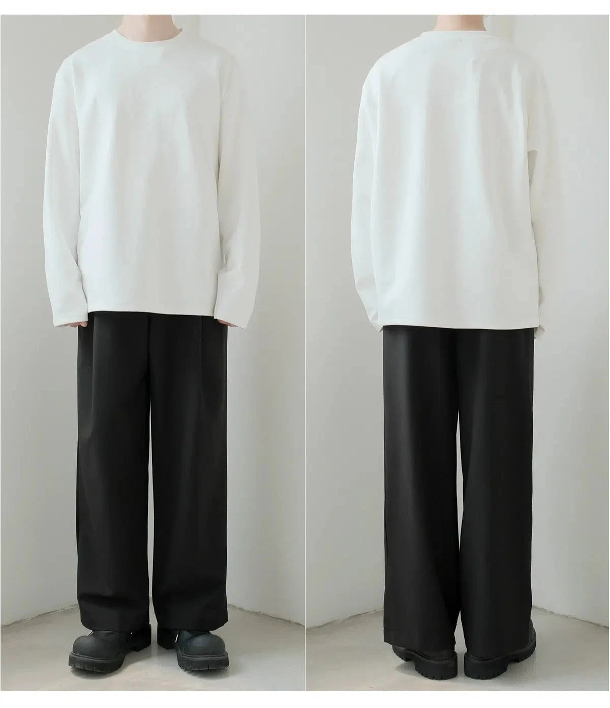 Crew Neck Long-sleeved T-shirt