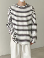 Crew Neck Striped Long Sleeve T-shirt