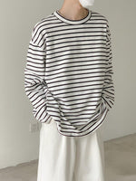 Crew Neck Striped Long Sleeve T-shirt