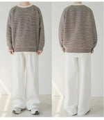 Crew Neck Striped Pullover