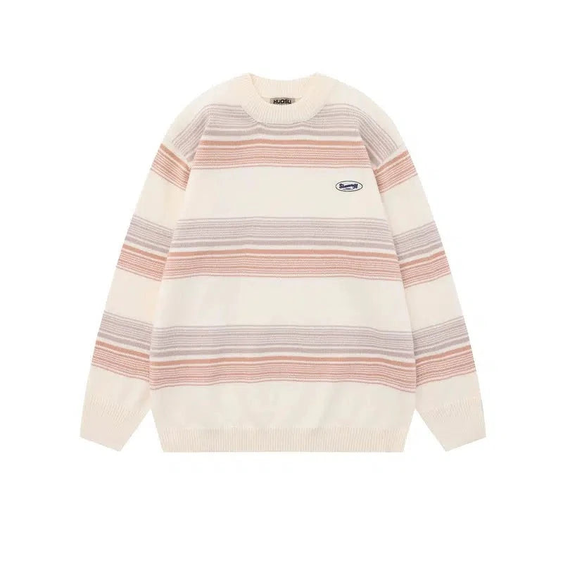 Crew Neck Striped Sweater