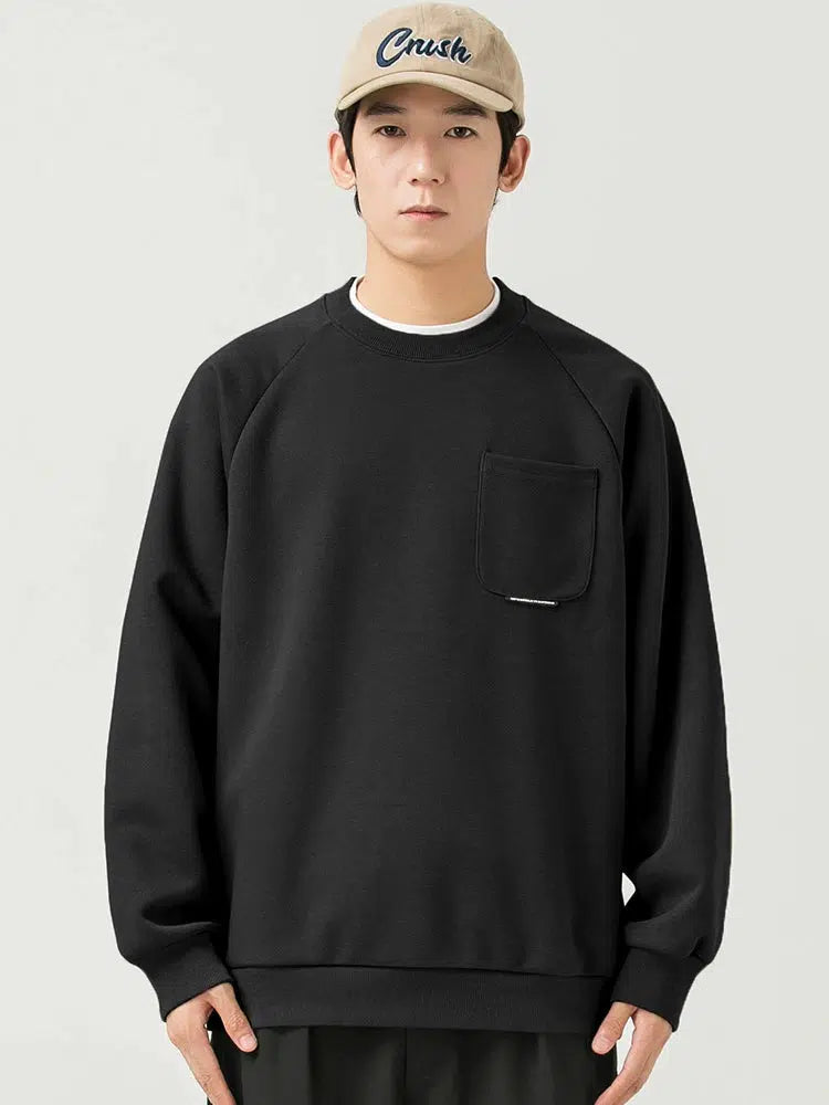 Crew Neck Sweatshirt with Pockets