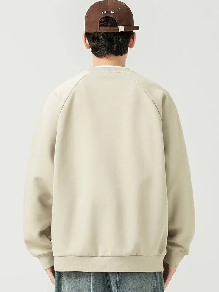 Crew Neck Sweatshirt with Pockets