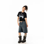 Cropped Bow Graphic T-Shirt