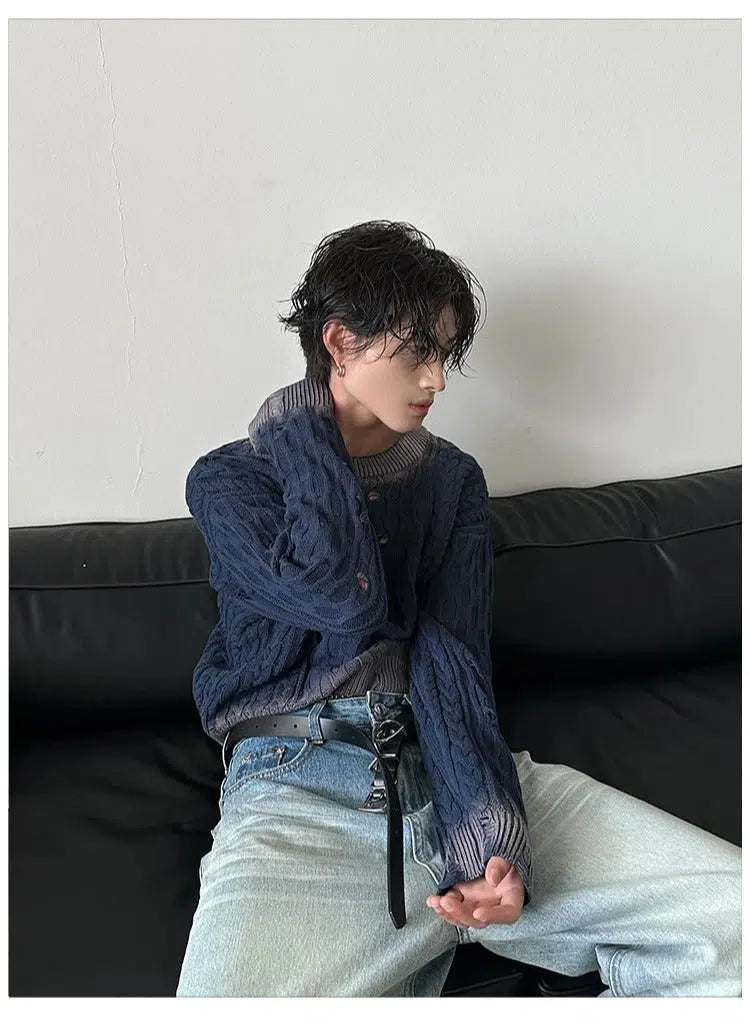 Cropped Ripped Knit Sweater