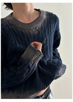 Cropped Ripped Knit Sweater