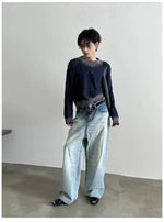 Cropped Ripped Knit Sweater