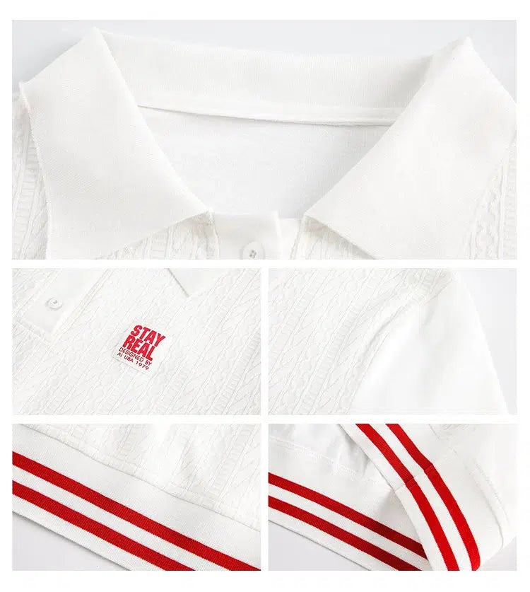 Cropped Striped Polo Shirt