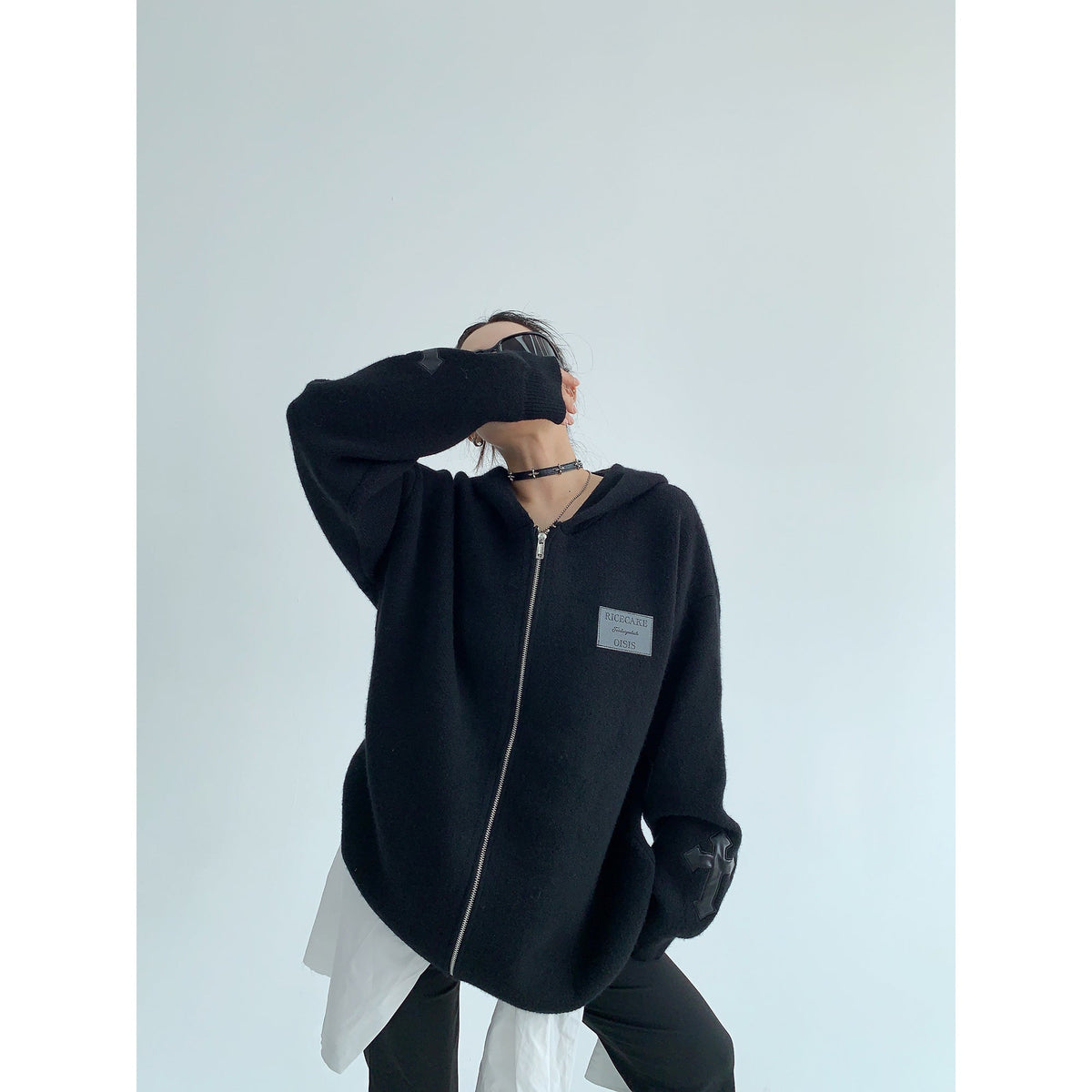 Cross Cozy Zip-Up Oversized Sweatshirt