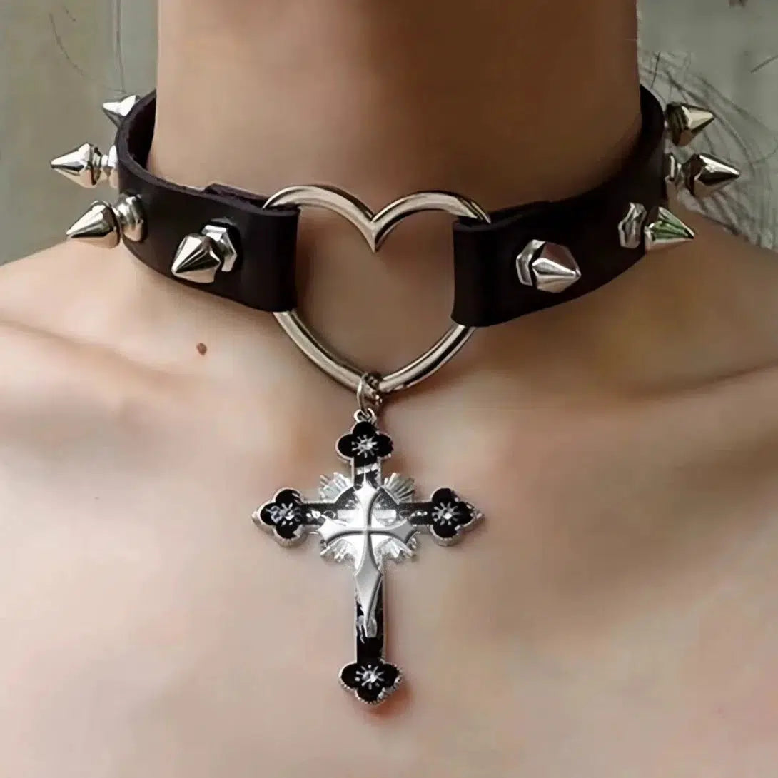 Cross Heart Pendant Necklace