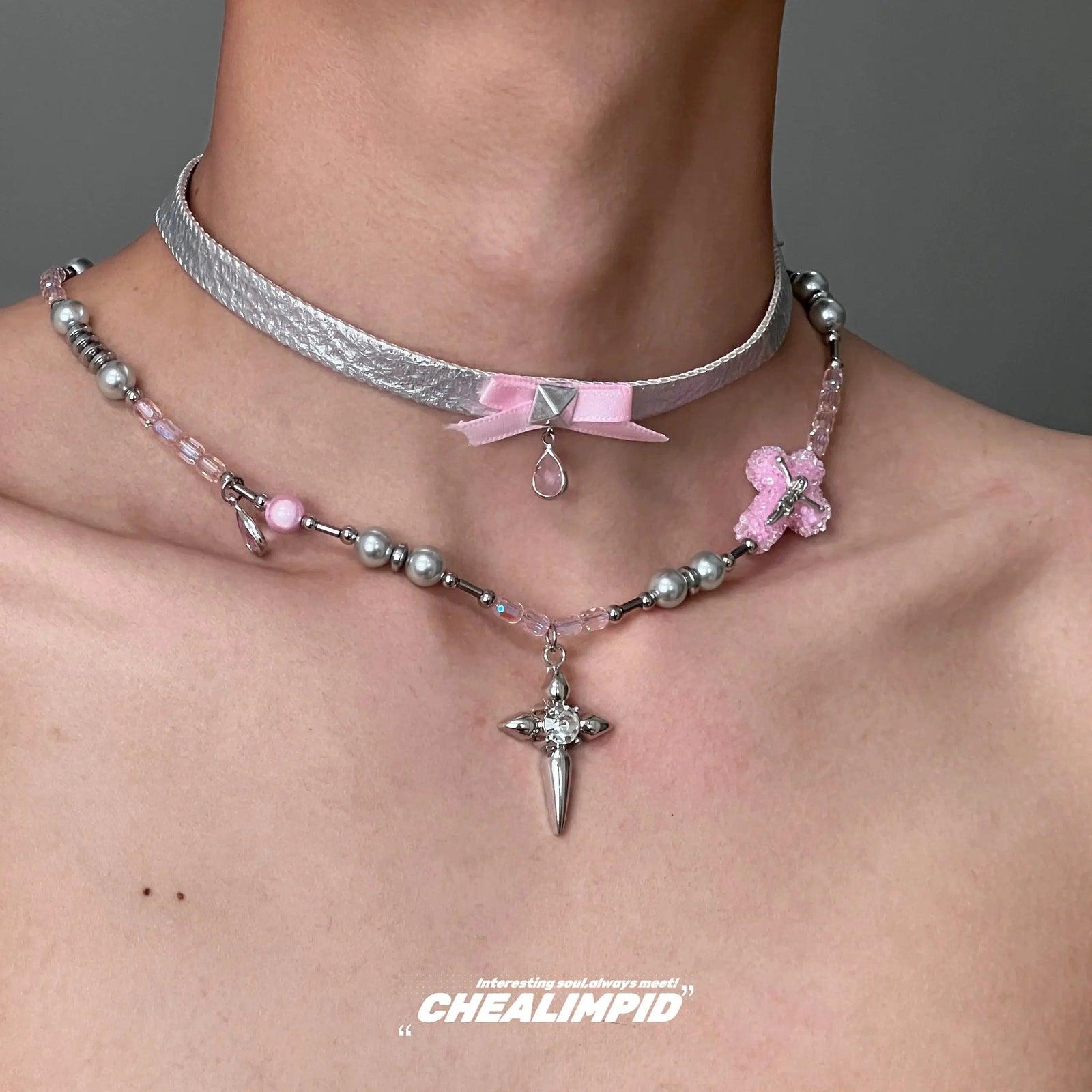 Cross Necklace Two Piece Set