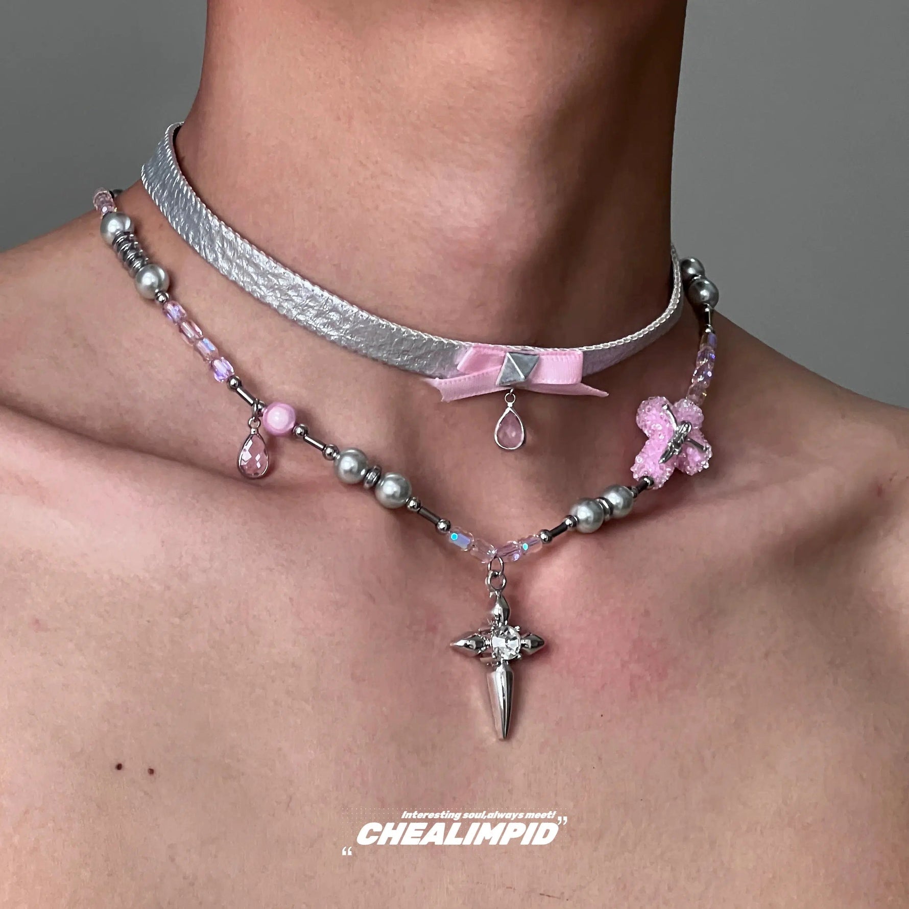 Cross Necklace Two Piece Set