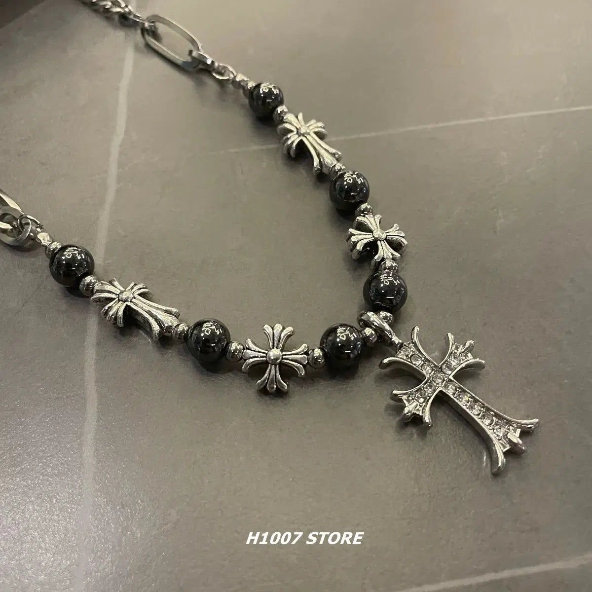 Cross Pearl Splicing Necklace