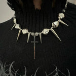 Cross Rivet Pendant Necklace