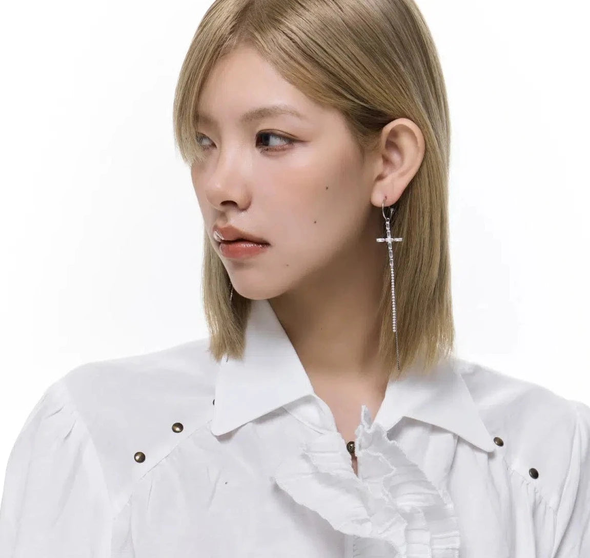 Cross Tassel Earrings