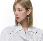 Cross Tassel Earrings