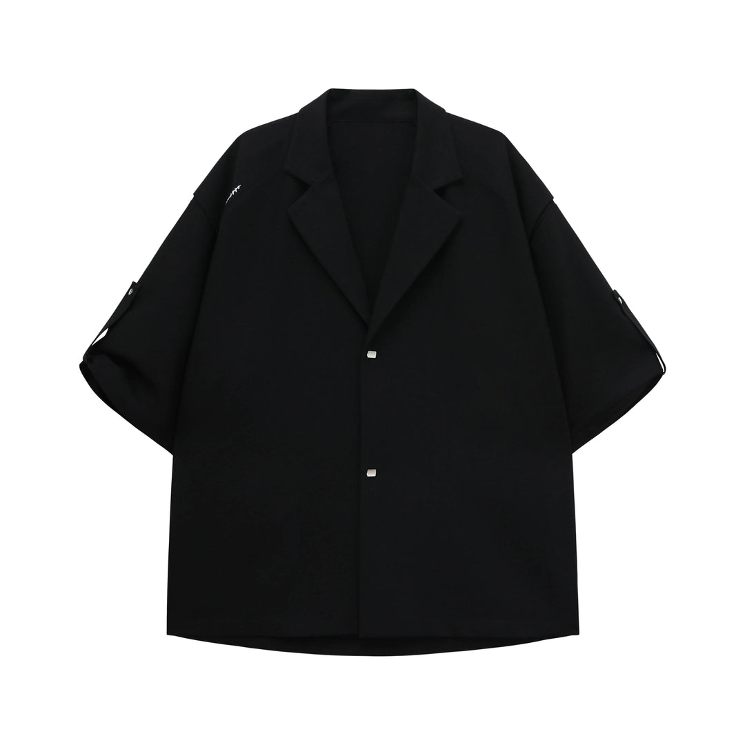 Cuban Collar Button-down Shirt