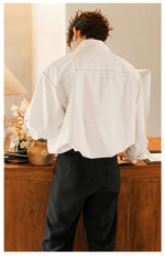 Cuban Collar Long Sleeve Shirt