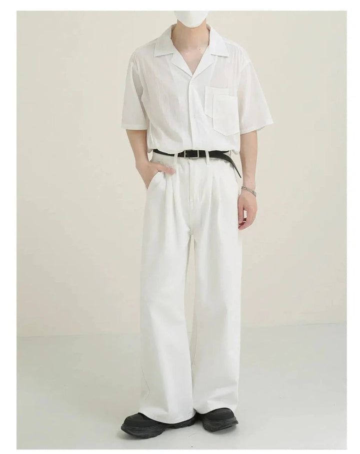 Cuban Collar Short Sleeve Shirt