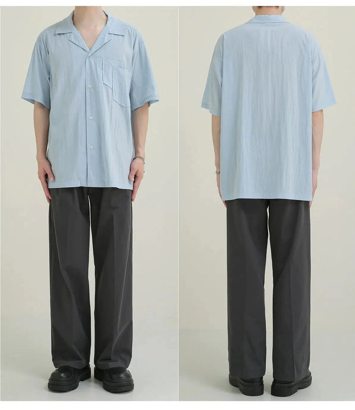 Cuban Collar Short Sleeve Shirt