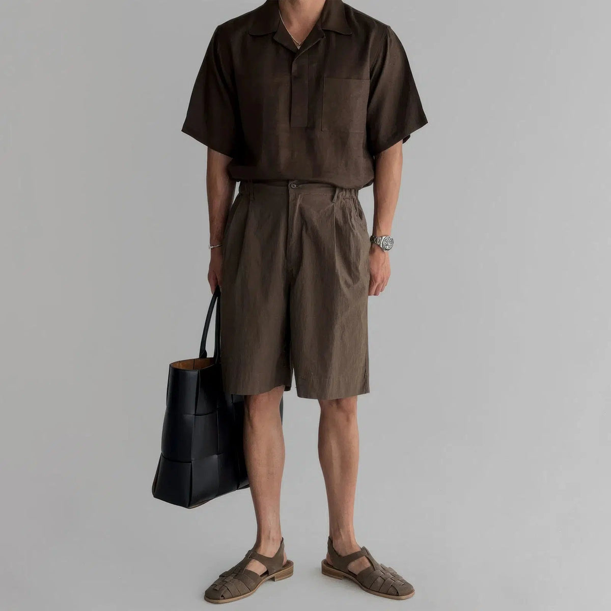 Cuban Collar Short-sleeved Shirt