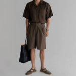 Cuban Collar Short-sleeved Shirt