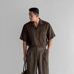 Cuban Collar Short-sleeved Shirt