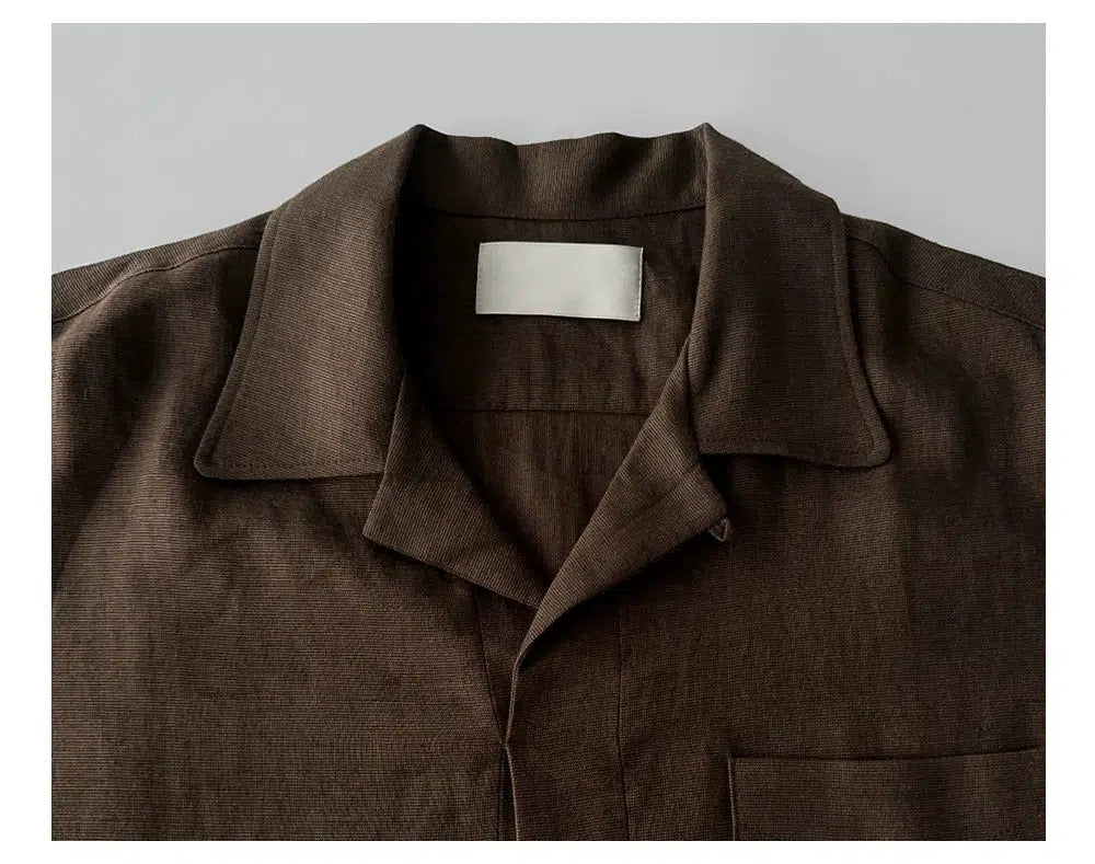 Cuban Collar Short-sleeved Shirt