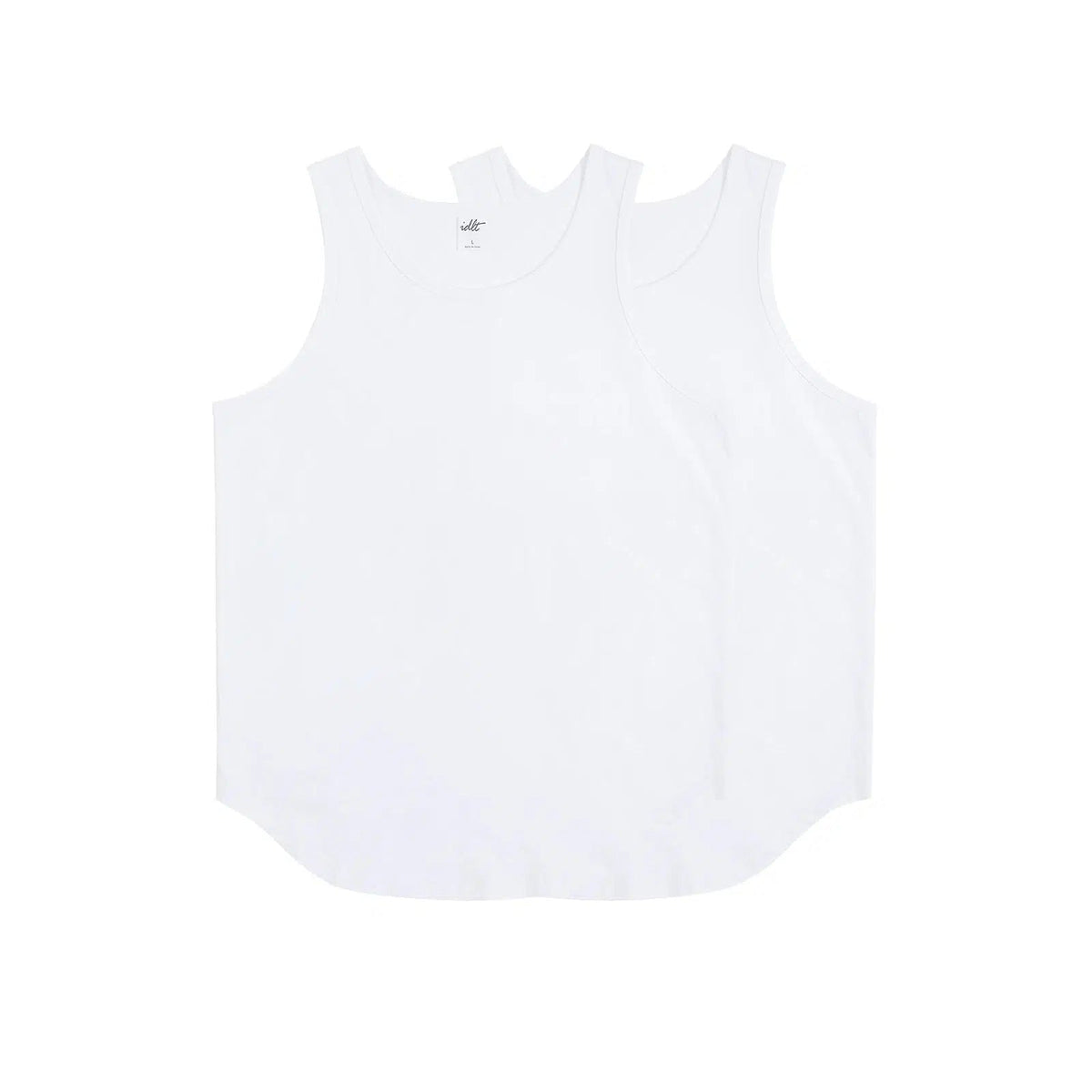 Curved Solid Color Sleeveless Vest