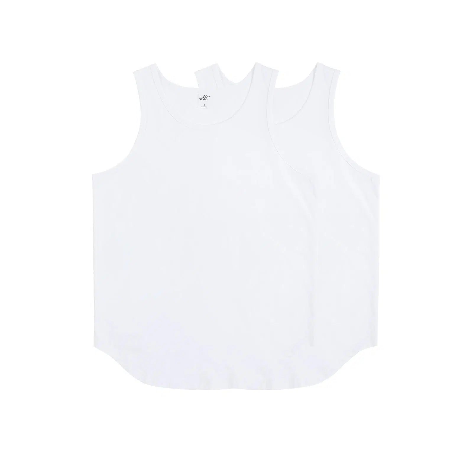 Curved Solid Color Sleeveless Vest