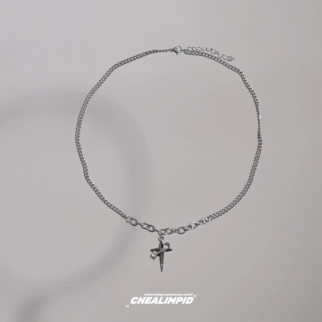 Dagger Charm Pendant Chain Necklace