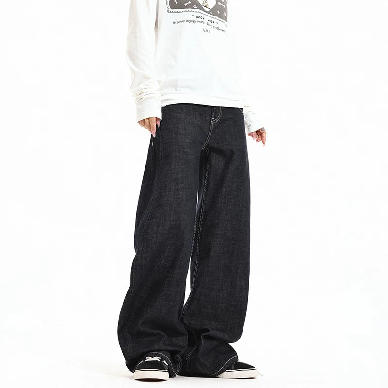 Wide Leg Raw Denim Jeans Pants 2