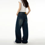Dark Blue Wide-leg Jeans