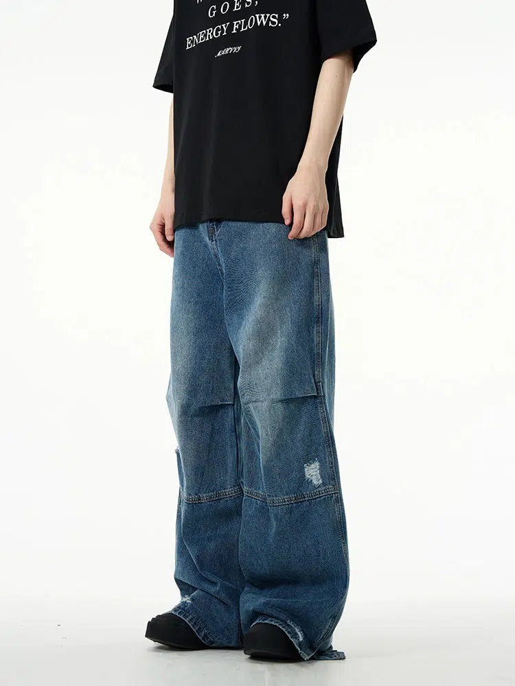 Dark Blue Wide-leg Jeans
