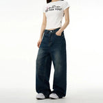 Dark Blue Wide-leg Jeans