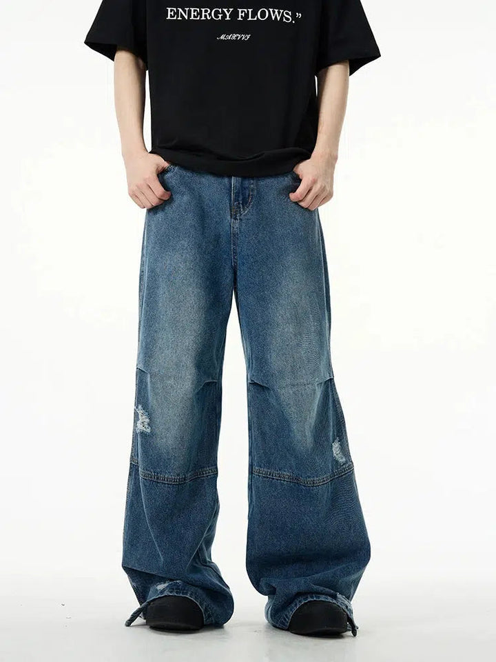 Dark Blue Wide-leg Jeans