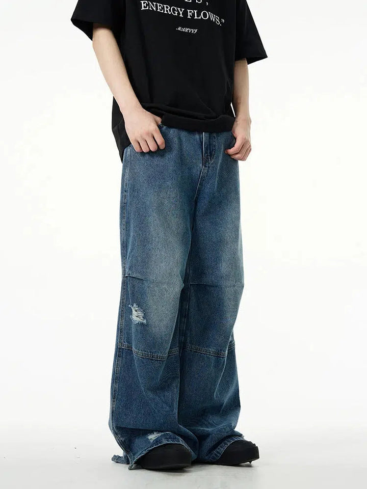 Dark Blue Wide-leg Jeans