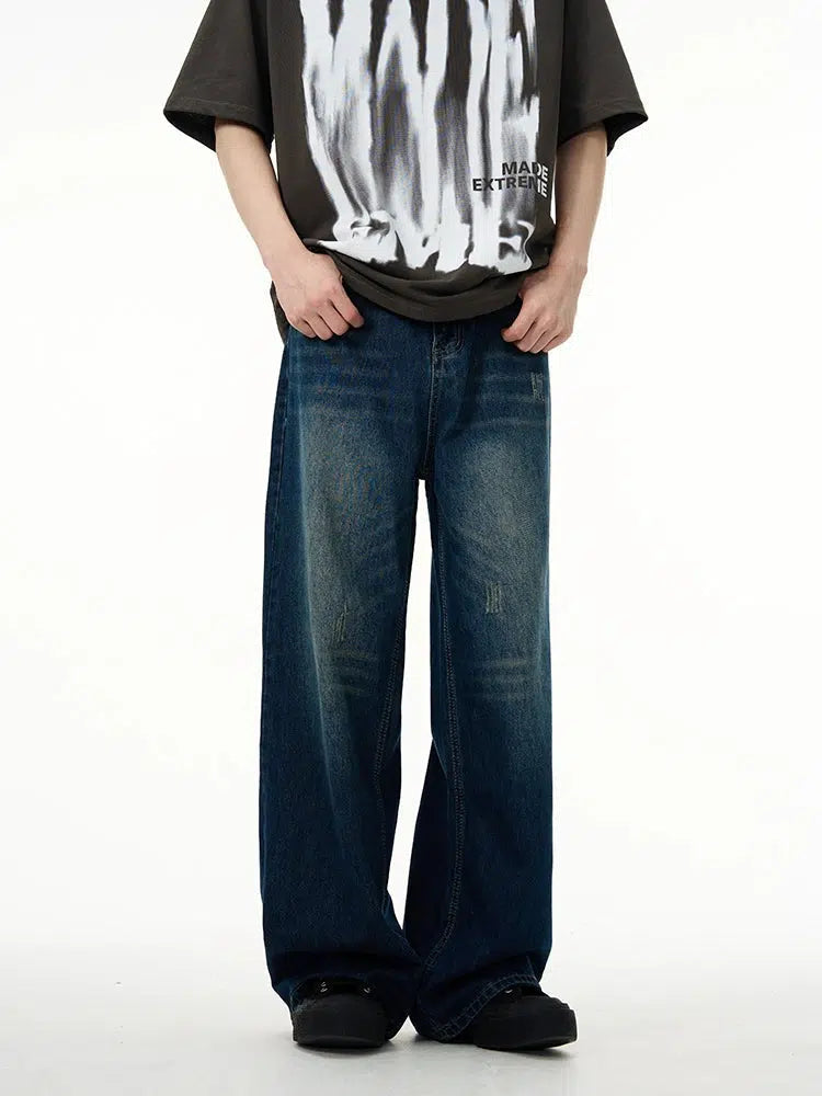 Dark Blue Wide-leg Jeans