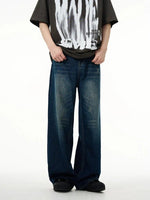 Dark Blue Wide-leg Jeans