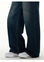 Dark Blue Wide-leg Jeans