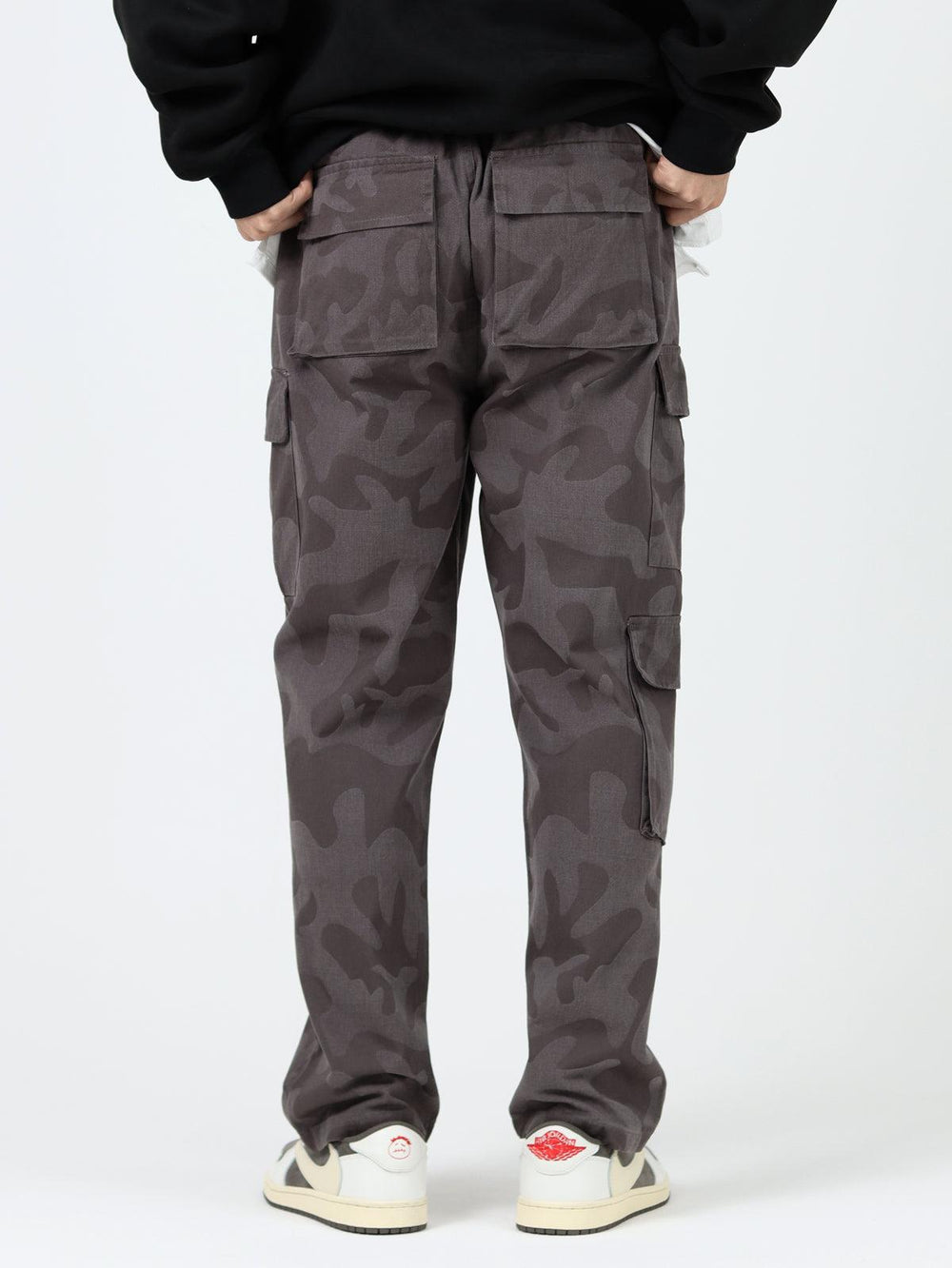 Dark Camouflage Cargo Drawstring Pants