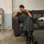 Dark Gray Crew Neck Tank Top