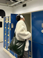 Dark Green Leather Crossbody Bag