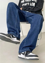 Dark-colored Basic Straight Jeans