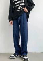 Dark-colored Basic Straight Jeans