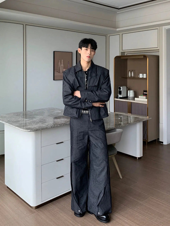 Deconstructed Silhouette Design Straight Casual Pants