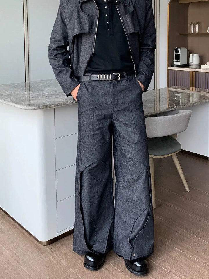 Deconstructed Silhouette Design Straight Casual Pants