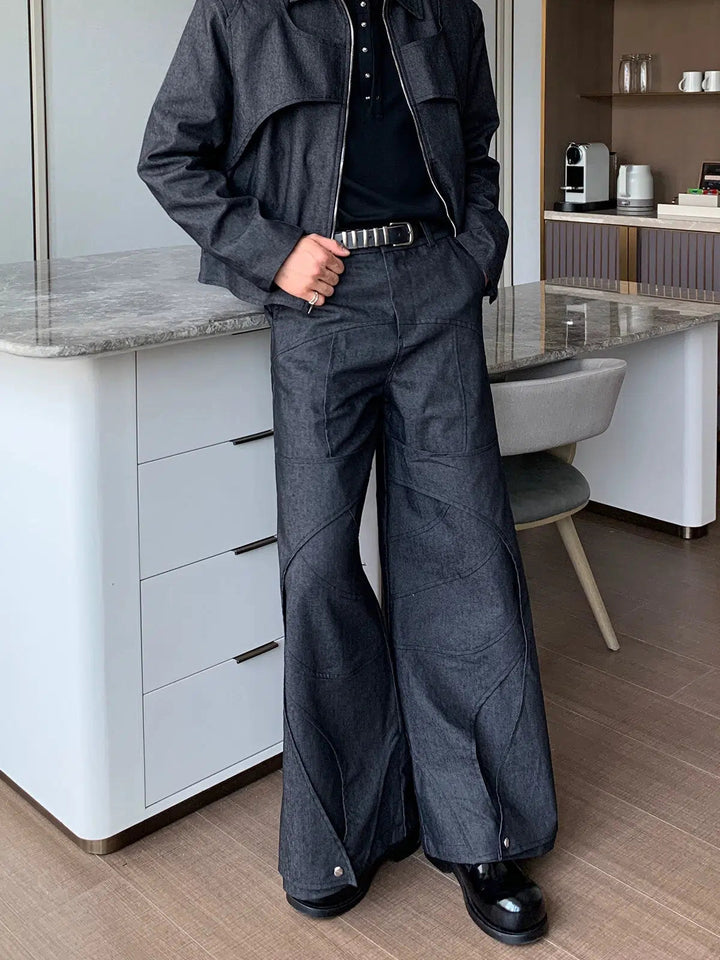 Deconstructed Silhouette Design Straight Casual Pants