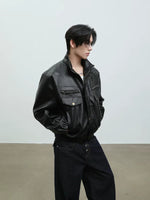Stand Collar PU Leather Motorcycle Jacket 2